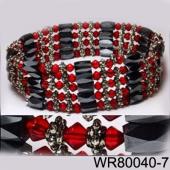 36inch Red Glass ,Alloy,Magnetic Wrap Bracelet Necklace All in One Set